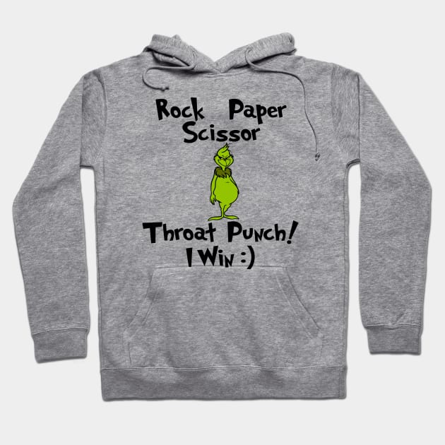 Rock Paper Sicssor Funny Grinch Hoodie by albertperino9943